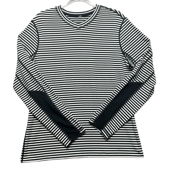 lululemon athletica Black and White Striped Sweatshirt - Picture 1 of 8